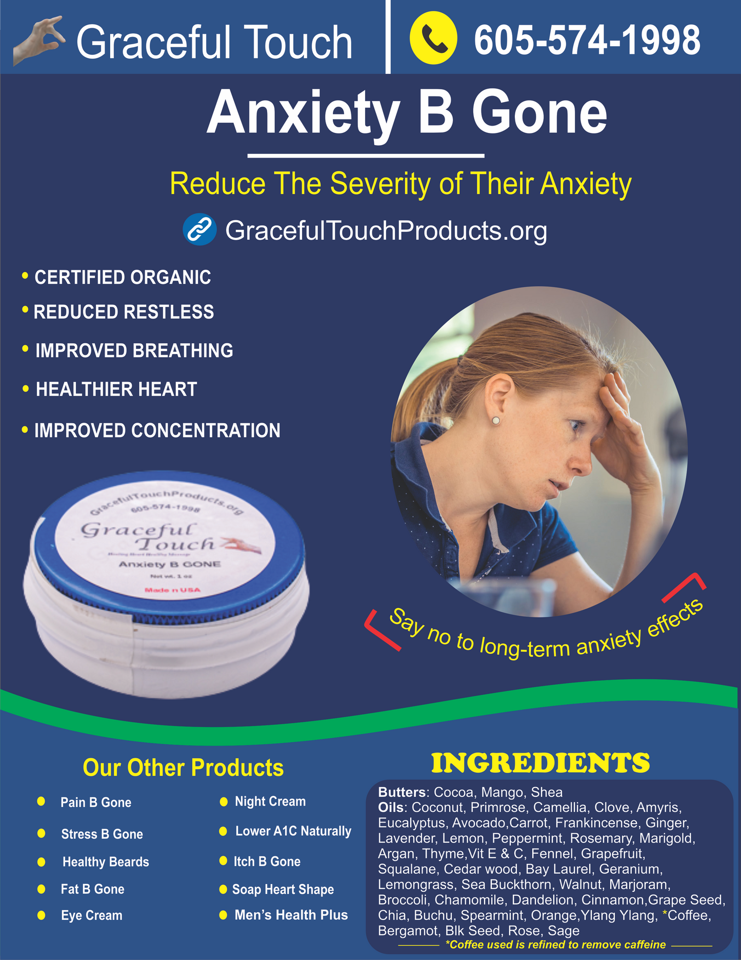 Anxiety B Gone | Cream for Anxiety | GracefulTouchLLC