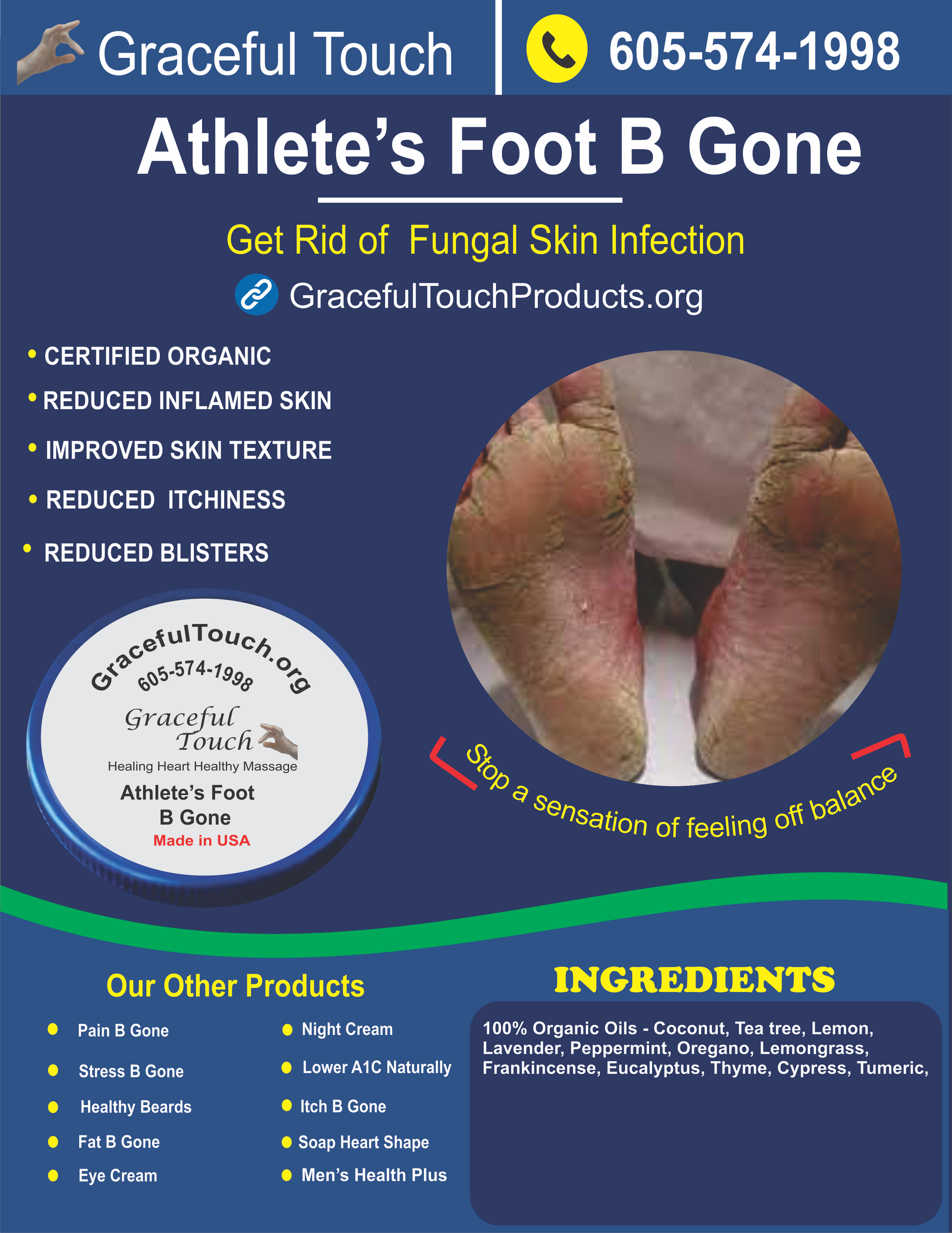 Athletes Foot B Gone | Athletes Foot B Gone Cream | GracefulTouchLLC