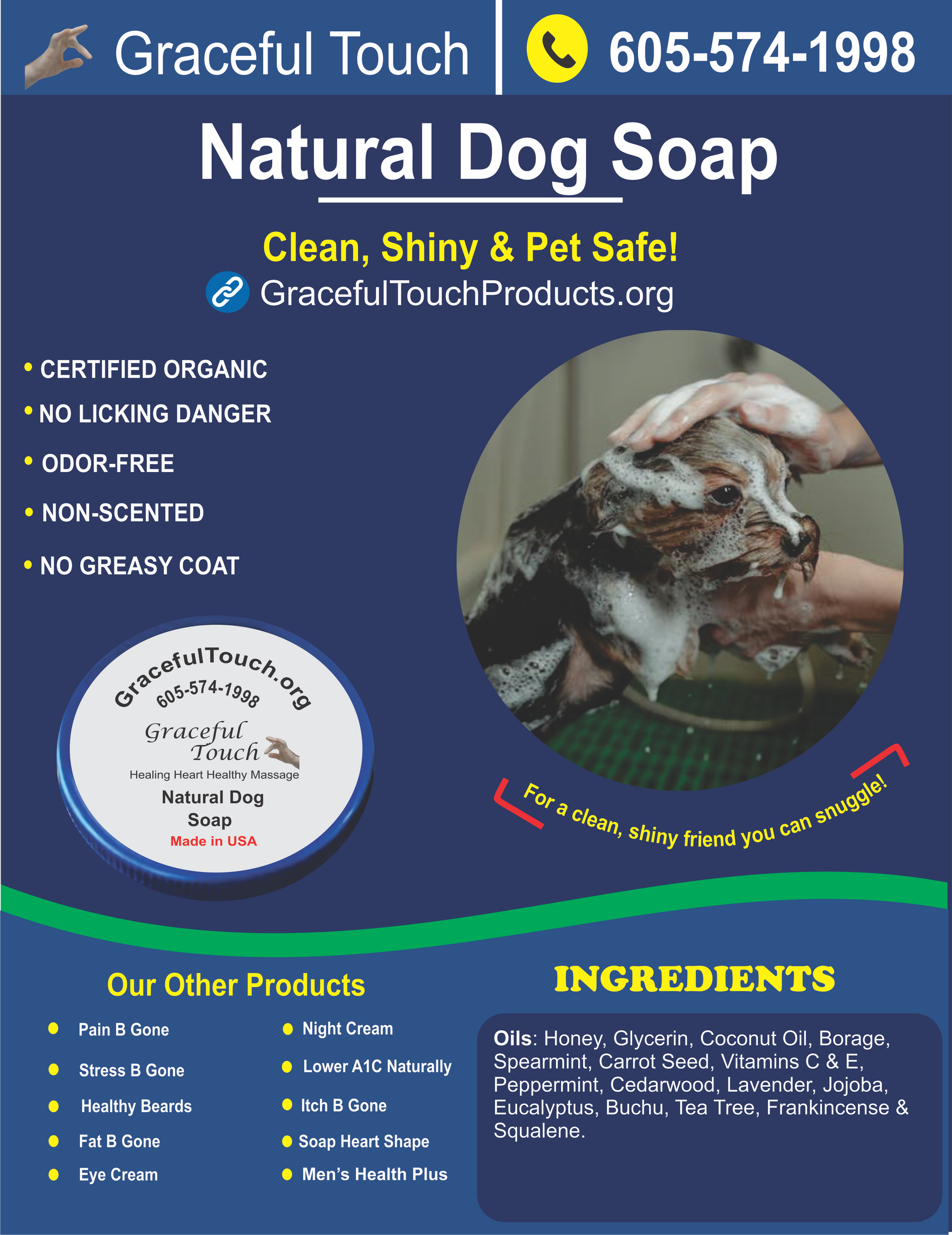 Natural dog soap