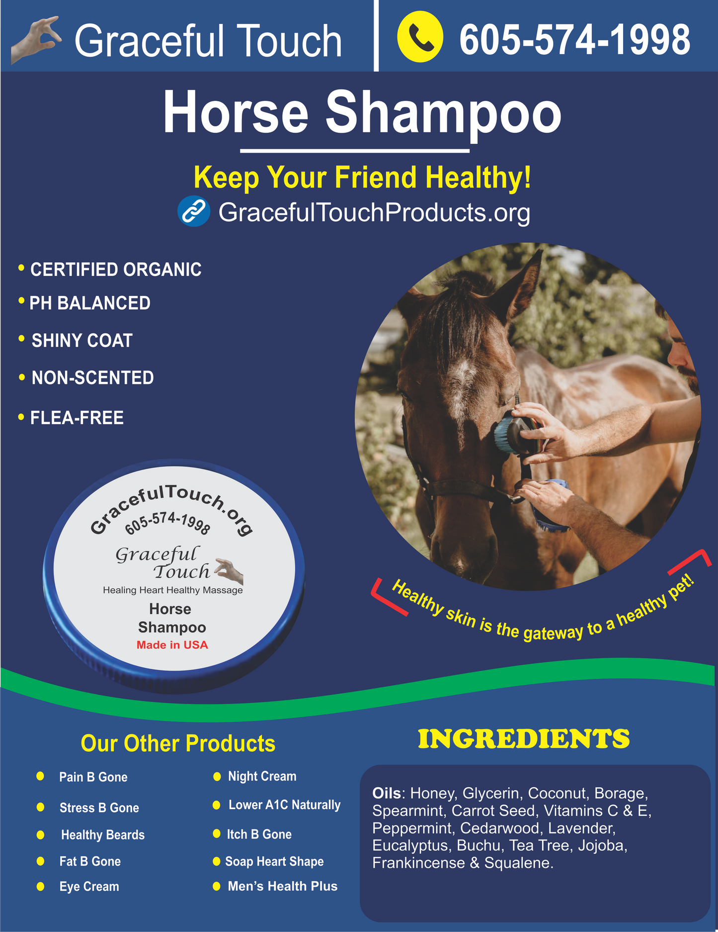Natural horse shampoo